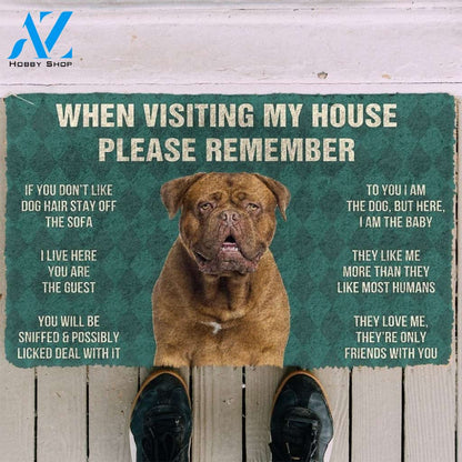 Gearhumans GearHuman 3D Please Remember Dogue de Bordeaux Dogs House Rules Doormat