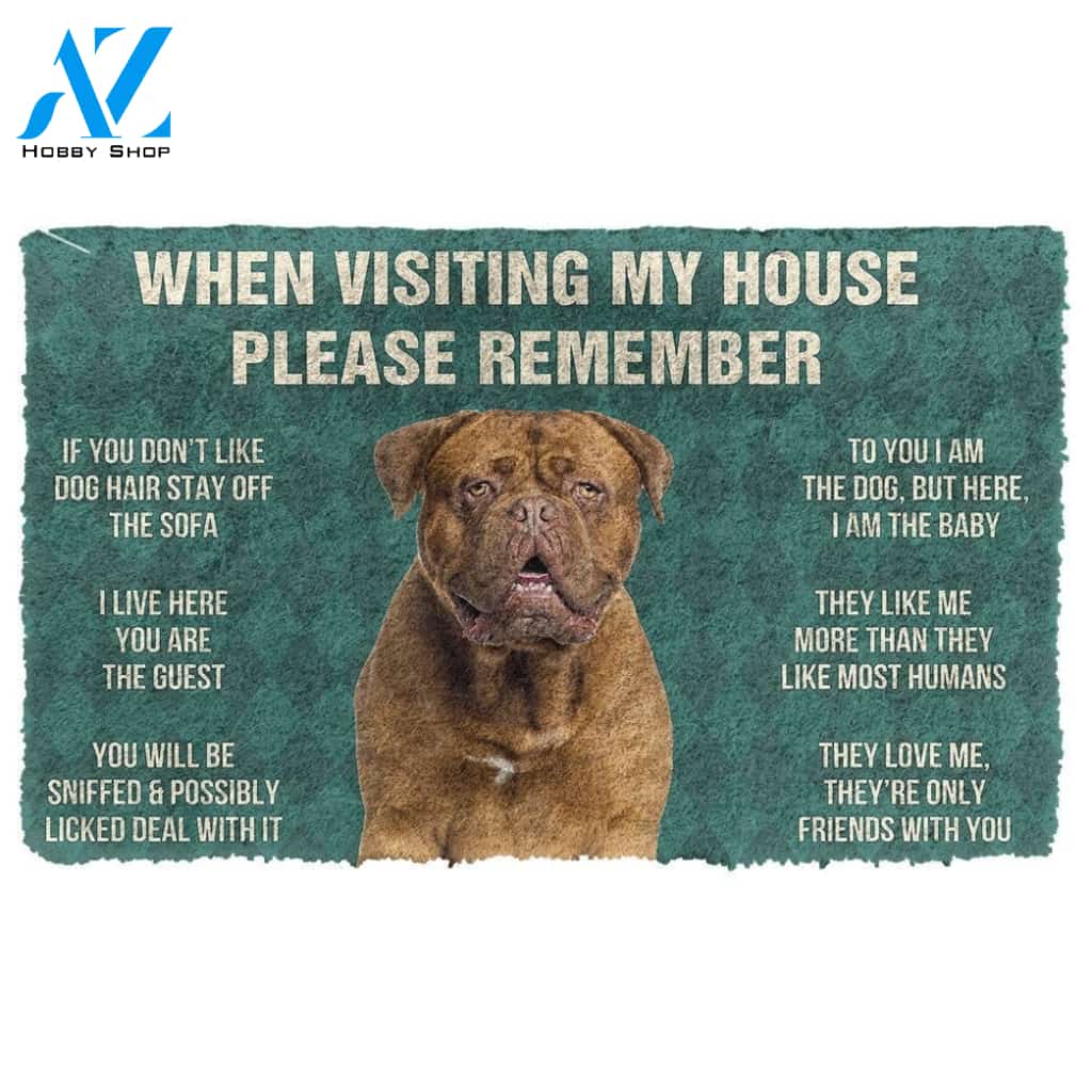 Gearhumans GearHuman 3D Please Remember Dogue de Bordeaux Dogs House Rules Doormat