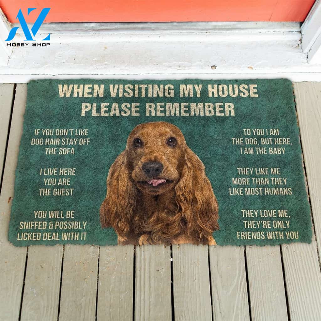 Gearhumans GearHuman 3D Please Remember English Cocker Spaniel Dogs House Rules Doormat