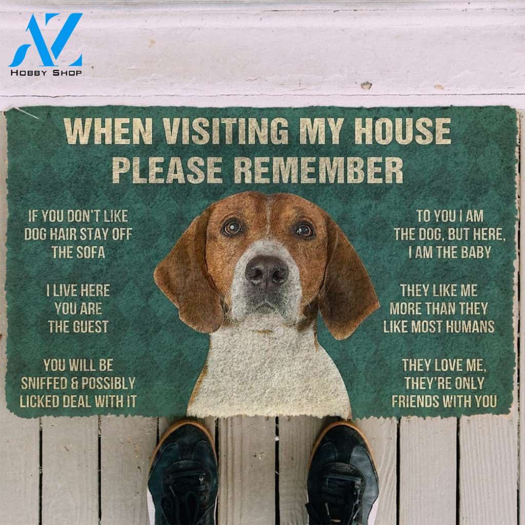 Gearhumans GearHuman 3D Please Remember English Foxhound Dogs House Rules Doormat