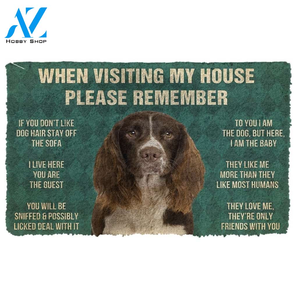 Gearhumans GearHuman 3D Please Remember English Springer Spaniel Dogs House Rules Doormat