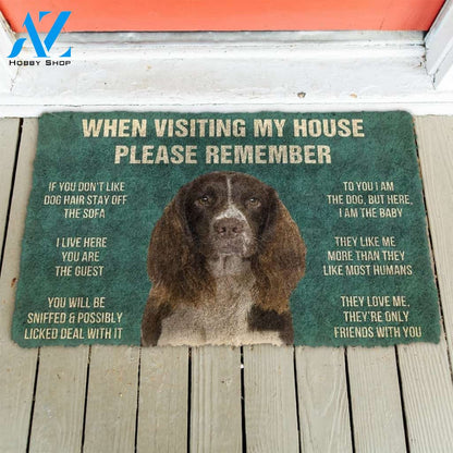Gearhumans GearHuman 3D Please Remember English Springer Spaniel Dogs House Rules Doormat