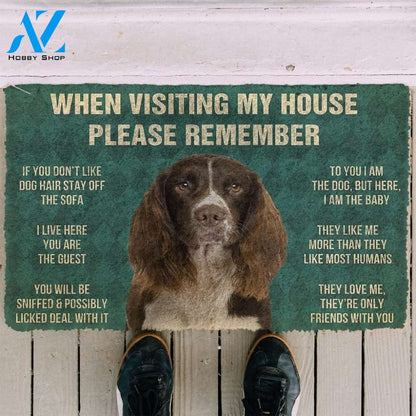 Gearhumans GearHuman 3D Please Remember English Springer Spaniel Dogs House Rules Doormat