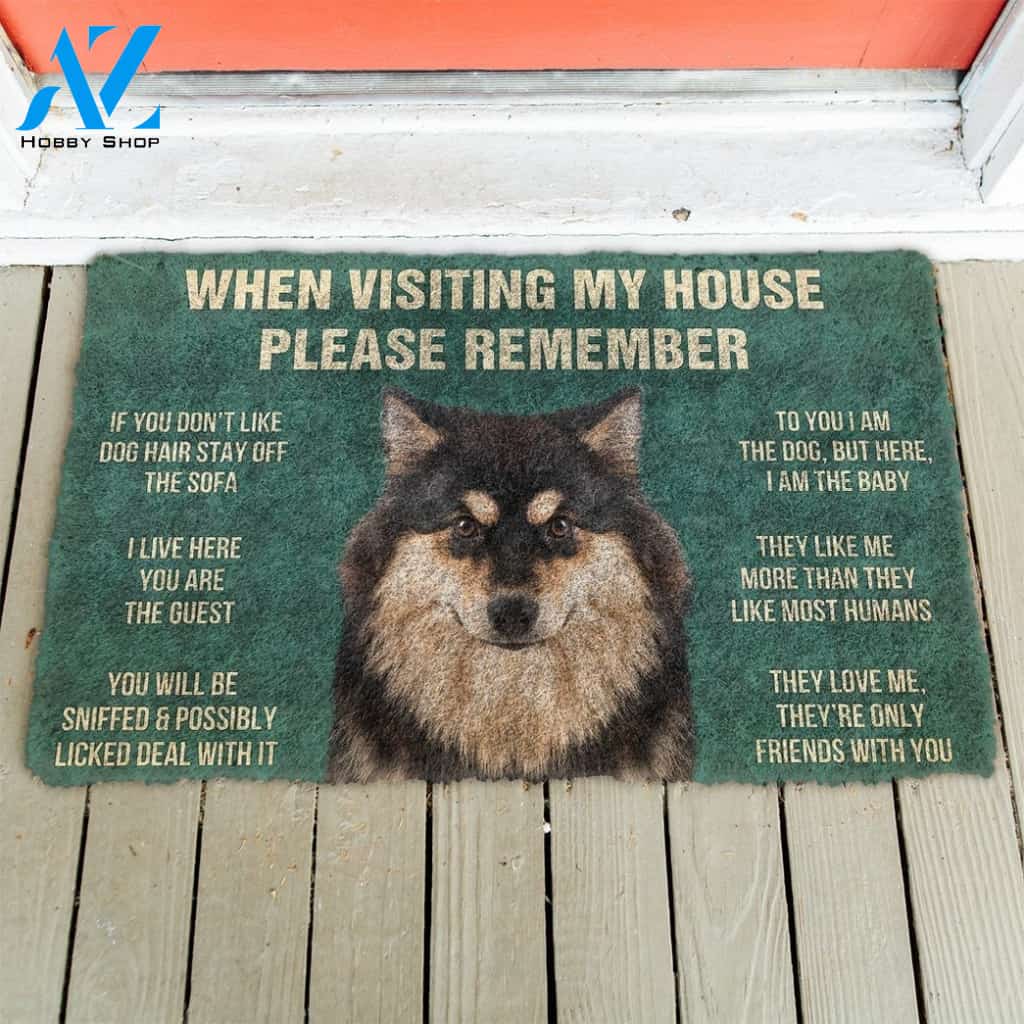 Gearhumans GearHuman 3D Please Remember Finnish Lapphund Dogs House Rules Doormat
