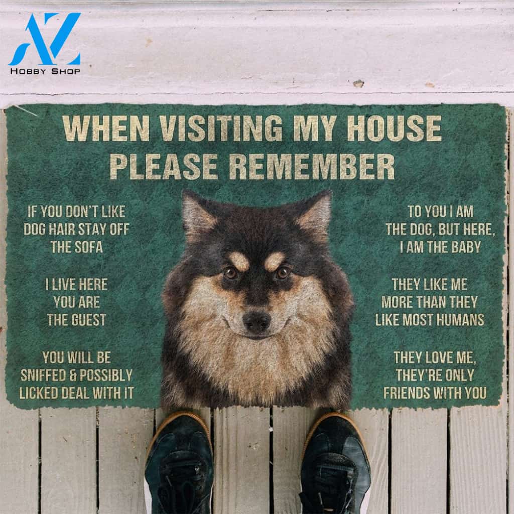 Gearhumans GearHuman 3D Please Remember Finnish Lapphund Dogs House Rules Doormat