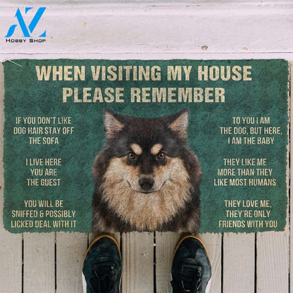 Gearhumans GearHuman 3D Please Remember Finnish Lapphund Dogs House Rules Doormat
