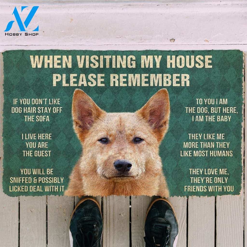 Gearhumans GearHuman 3D Please Remember Finnish Spitz Dogs House Rules Doormat