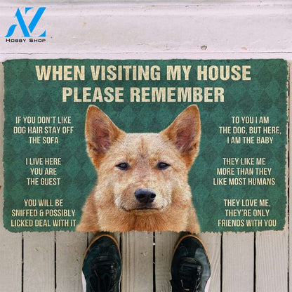 Gearhumans GearHuman 3D Please Remember Finnish Spitz Dogs House Rules Doormat