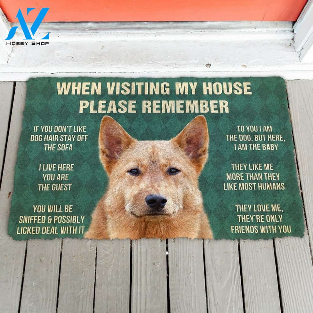 Gearhumans GearHuman 3D Please Remember Finnish Spitz Dogs House Rules Doormat