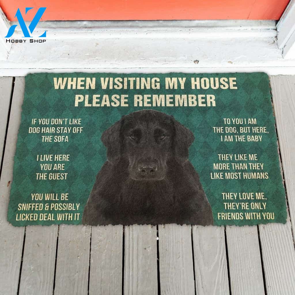 Gearhumans GearHuman 3D Please Remember Flat Coated Retriever Dogs House Rules Doormat