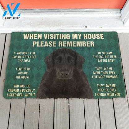 Gearhumans GearHuman 3D Please Remember Flat Coated Retriever Dogs House Rules Doormat
