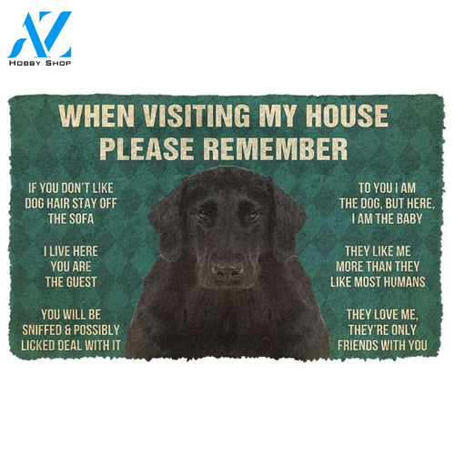 Gearhumans GearHuman 3D Please Remember Flat Coated Retriever Dogs House Rules Doormat