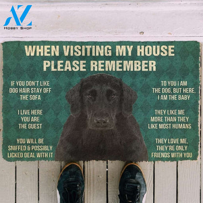 Gearhumans GearHuman 3D Please Remember Flat Coated Retriever Dogs House Rules Doormat