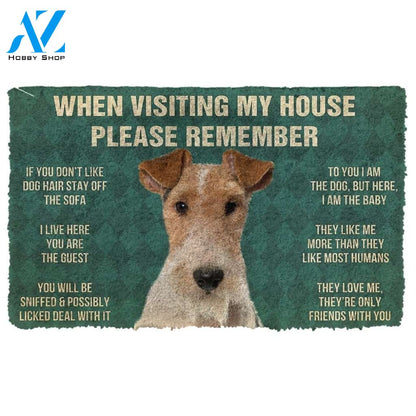 Gearhumans GearHuman 3D Please Remember Fox Terrier Dogs House Rules Doormat