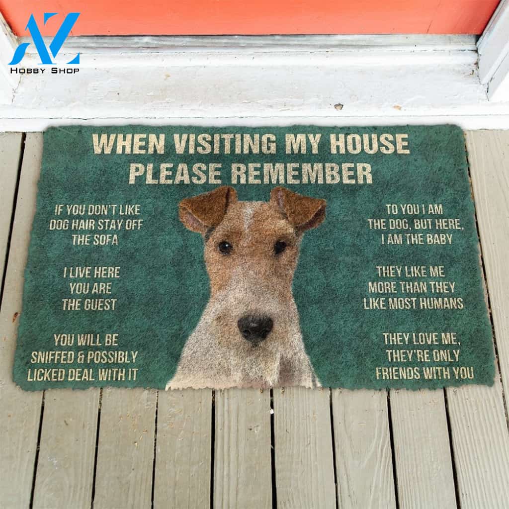 Gearhumans GearHuman 3D Please Remember Fox Terrier Dogs House Rules Doormat