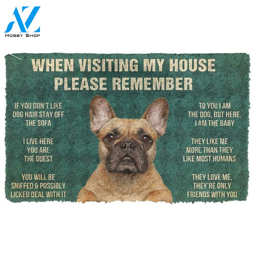 Gearhumans GearHuman 3D Please Remember French Bulldog Dog's House Rules Doormat