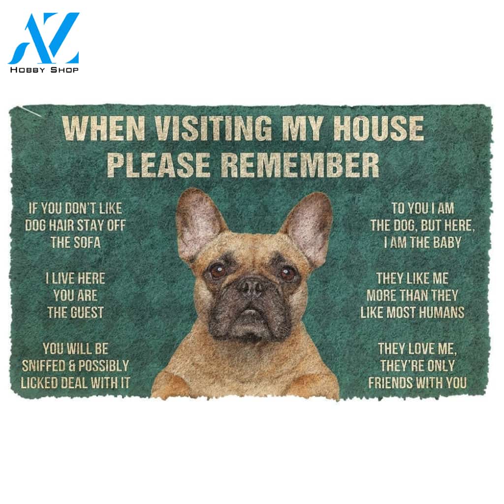 Gearhumans GearHuman 3D Please Remember French Bulldog Dog's House Rules Doormat