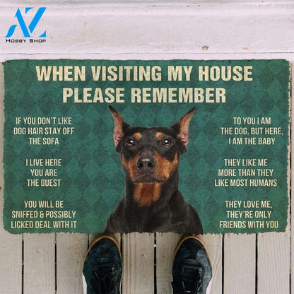 Gearhumans GearHuman 3D Please Remember German Pinscher Dogs House Rules Doormat