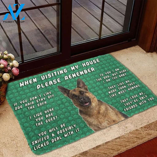 Please Remember German Shepherd Dog's House Rules Doormat Welcome Mat House Warming Gift Home Decor Funny Doormat Gift Idea