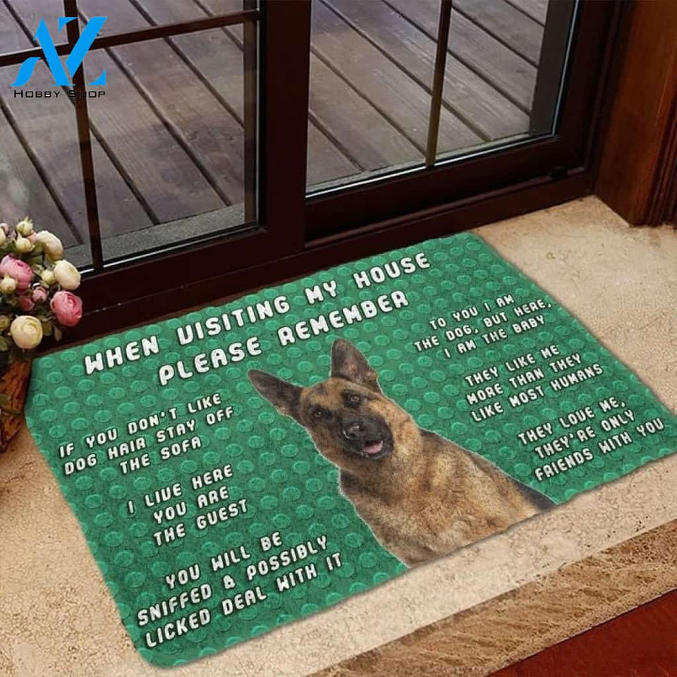 Please Remember German Shepherd Dog's House Rules Doormat Welcome Mat House Warming Gift Home Decor Funny Doormat Gift Idea