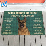 PLEASE REMEMBER GERMAN SHEPHERD DOG'S HOUSE RULES DOORMAT Warm House Gift Welcome Mat Birthday Gift Funny Gift Gift For German Sheperd Dog Lover