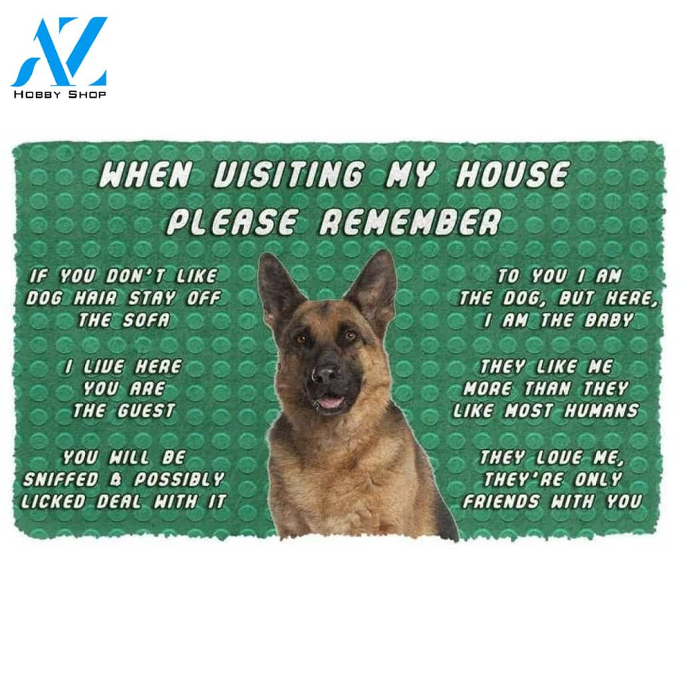 Please Remember German Shepherd Dog's House Rules Doormat Welcome Mat House Warming Gift Home Decor Funny Doormat Gift Idea