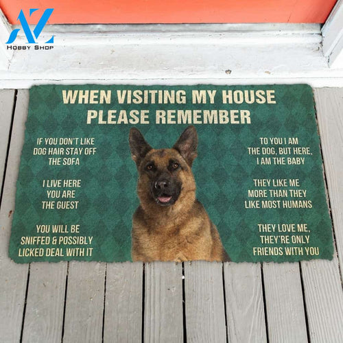 Please Remember GERMAN SHEPHERD House Rules Funny Indoor And Outdoor Doormat Warm House Gift Welcome Mat Gift For Dog Lovers