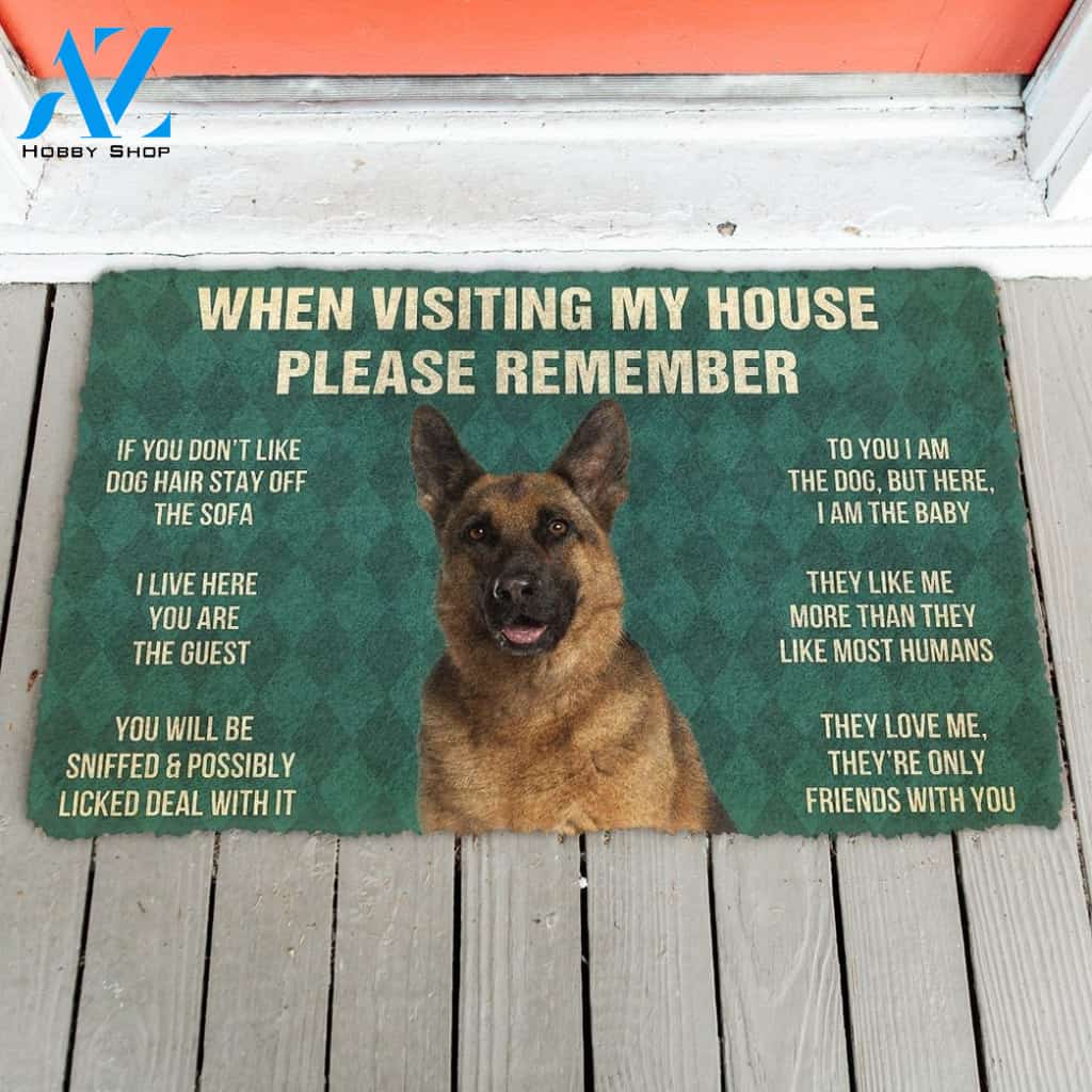 Please Remember GERMAN SHEPHERD House Rules Funny Indoor And Outdoor Doormat Warm House Gift Welcome Mat Gift For Dog Lovers