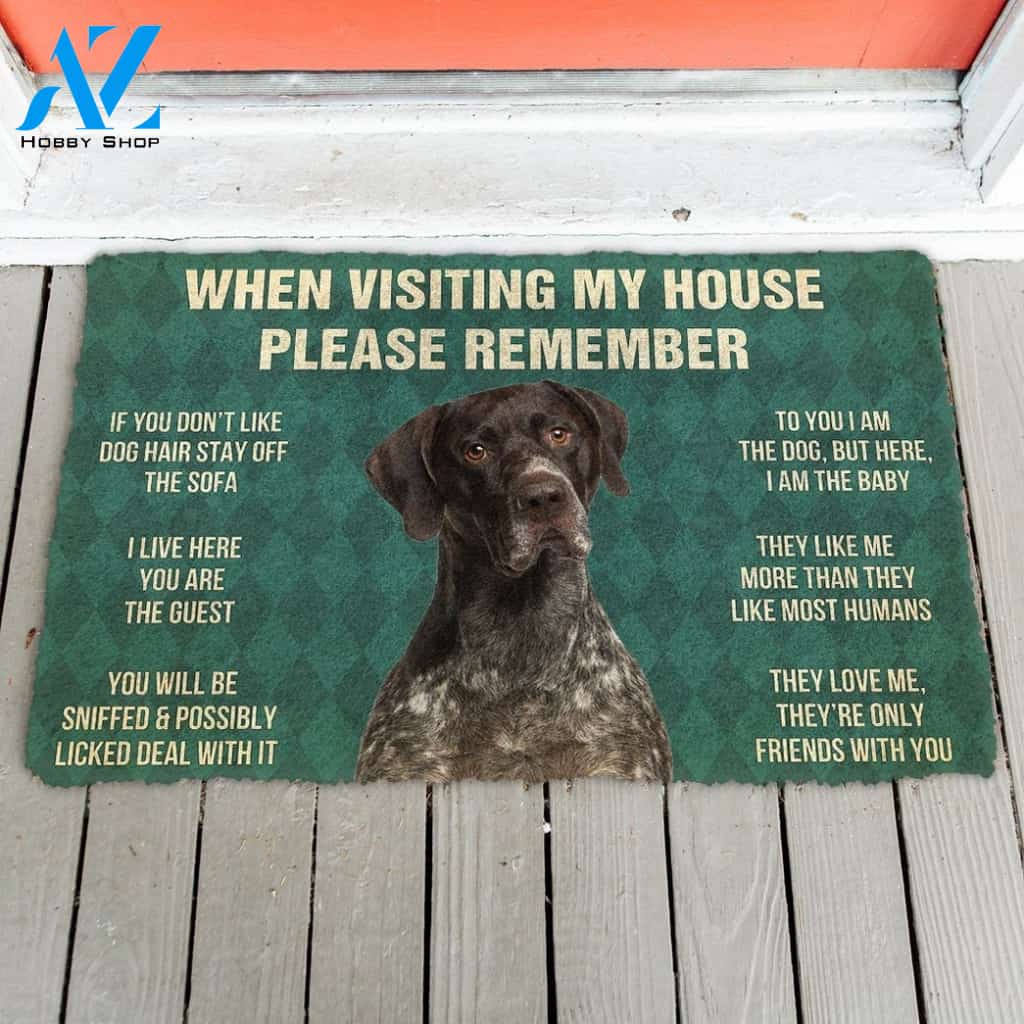 Please Remember GERMAN SHORTHAIRED POINTERS House Rules Funny Indoor And Outdoor Doormat Welcome Mat Gift For Dog Lovers