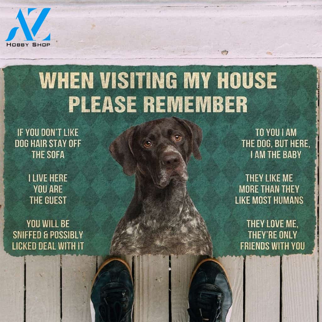 Please Remember GERMAN SHORTHAIRED POINTERS House Rules Funny Indoor And Outdoor Doormat Welcome Mat Gift For Dog Lovers