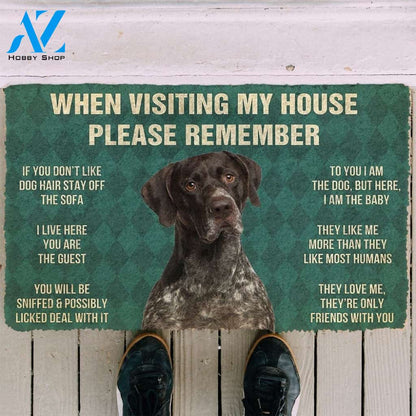 Please Remember GERMAN SHORTHAIRED POINTERS House Rules Funny Indoor And Outdoor Doormat Welcome Mat Gift For Dog Lovers
