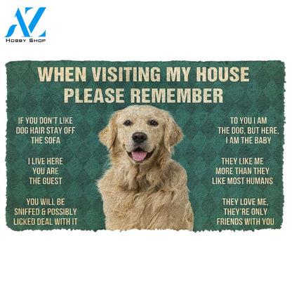 Gearhumans GearHuman 3D Please Remember Golden Retriever Dog's House Rules Doormat
