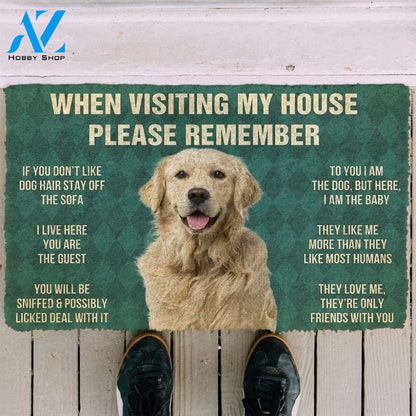 PLEASE REMEMBER GOLDEN RETRIEVER DOG'S HOUSE RULES DOORMAT Warm House Gift Welcome Mat Birthday Gift Funny Gift Gift For SPHYNX CAT Lover