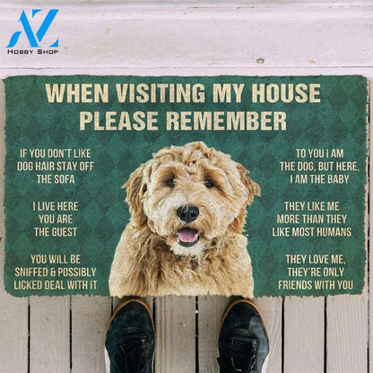Gearhumans GearHuman 3D Please Remember Goldendoodle Dogs House Rules Doormat