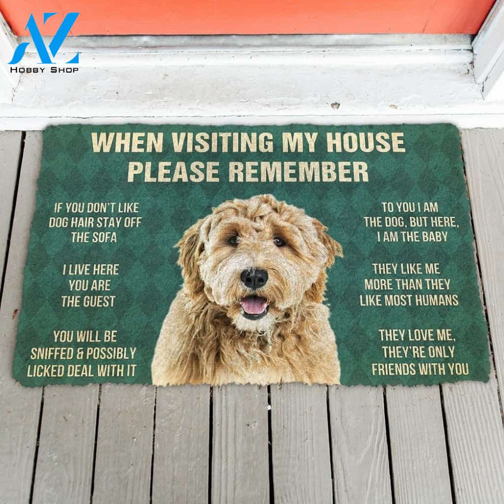 Gearhumans GearHuman 3D Please Remember Goldendoodle Dogs House Rules Doormat
