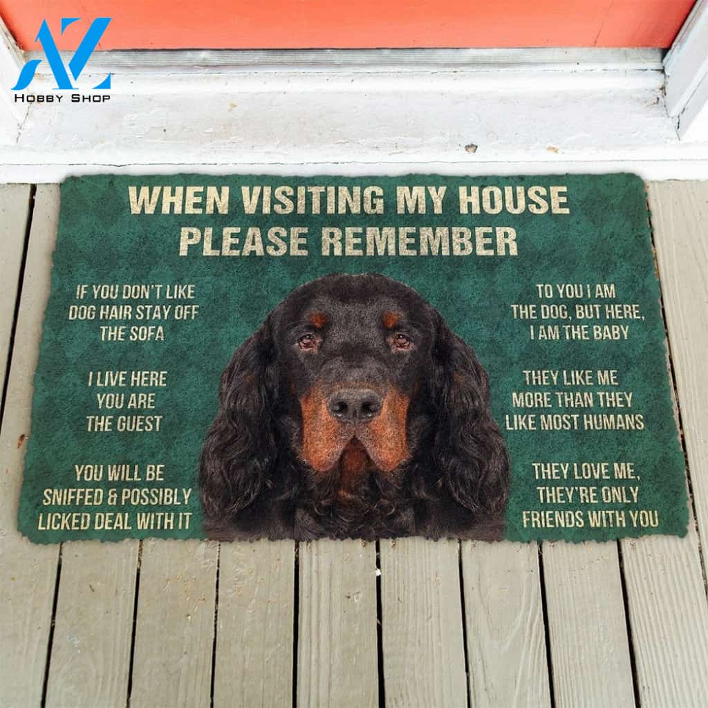 Gearhumans GearHuman 3D Please Remember Gordon Setter Dogs House Rules Doormat