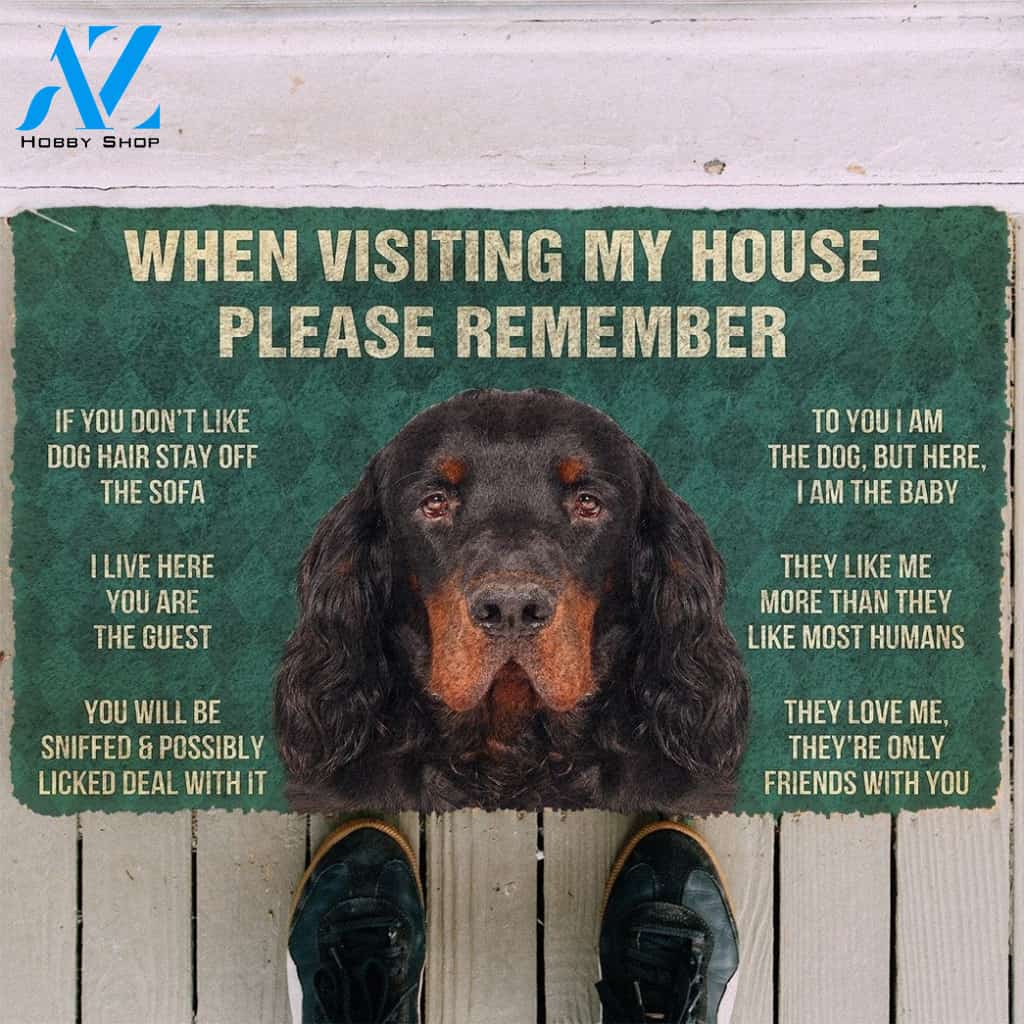 Gearhumans GearHuman 3D Please Remember Gordon Setter Dogs House Rules Doormat
