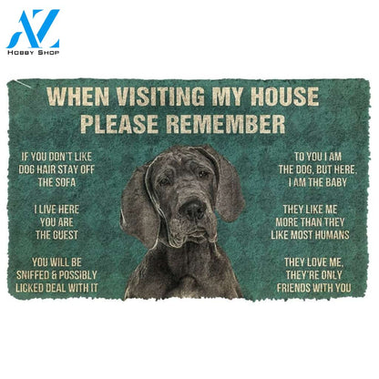 Gearhumans Gearhuman 3D Please Remember Great Dane House Rules Custom Doormat