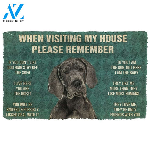 Gearhumans Gearhuman 3D Please Remember Great Dane House Rules Custom Doormat
