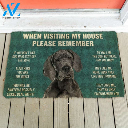 Gearhumans Gearhuman 3D Please Remember Great Dane House Rules Custom Doormat