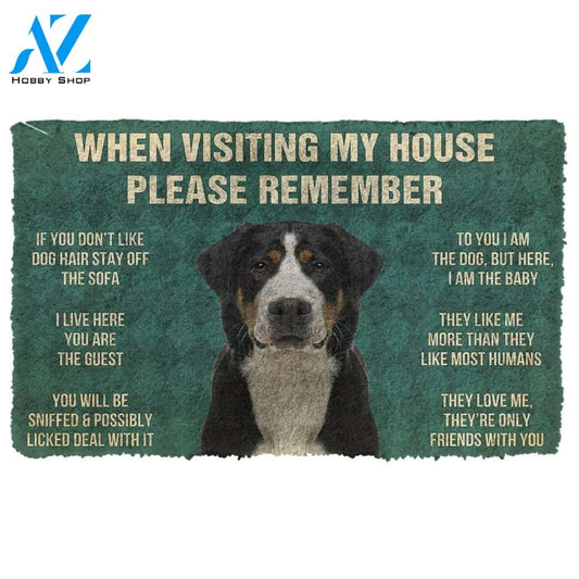 Gearhumans GearHuman 3D Please Remember Greater Swiss Mountain Dogs House Rules Doormat