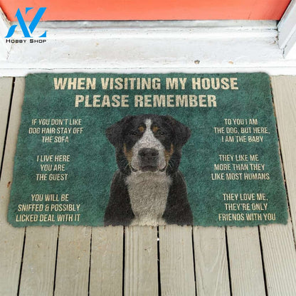 Gearhumans GearHuman 3D Please Remember Greater Swiss Mountain Dogs House Rules Doormat