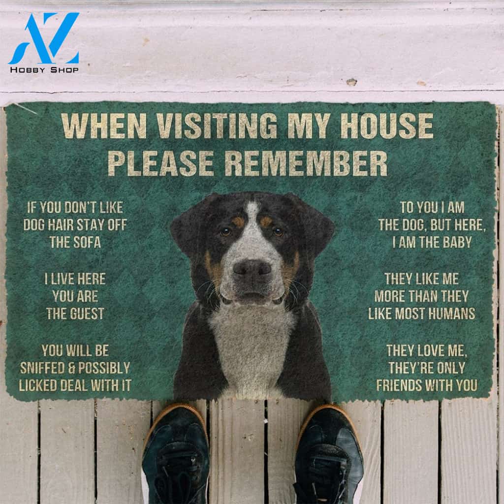 Gearhumans GearHuman 3D Please Remember Greater Swiss Mountain Dogs House Rules Doormat