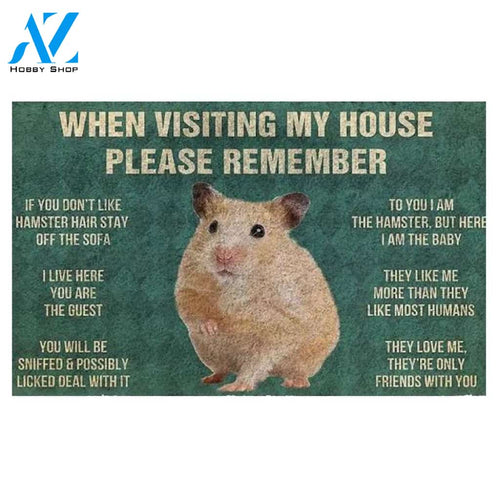Please Remember Hamster Indoor and Outdoor Doormat Warm House Gift Welcome Mat Gift for Friend Family