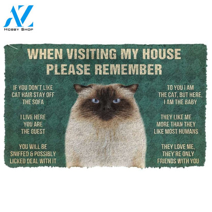 Gearhumans GearHuman 3D Please Remember Himalayan Cats House Rules Doormat