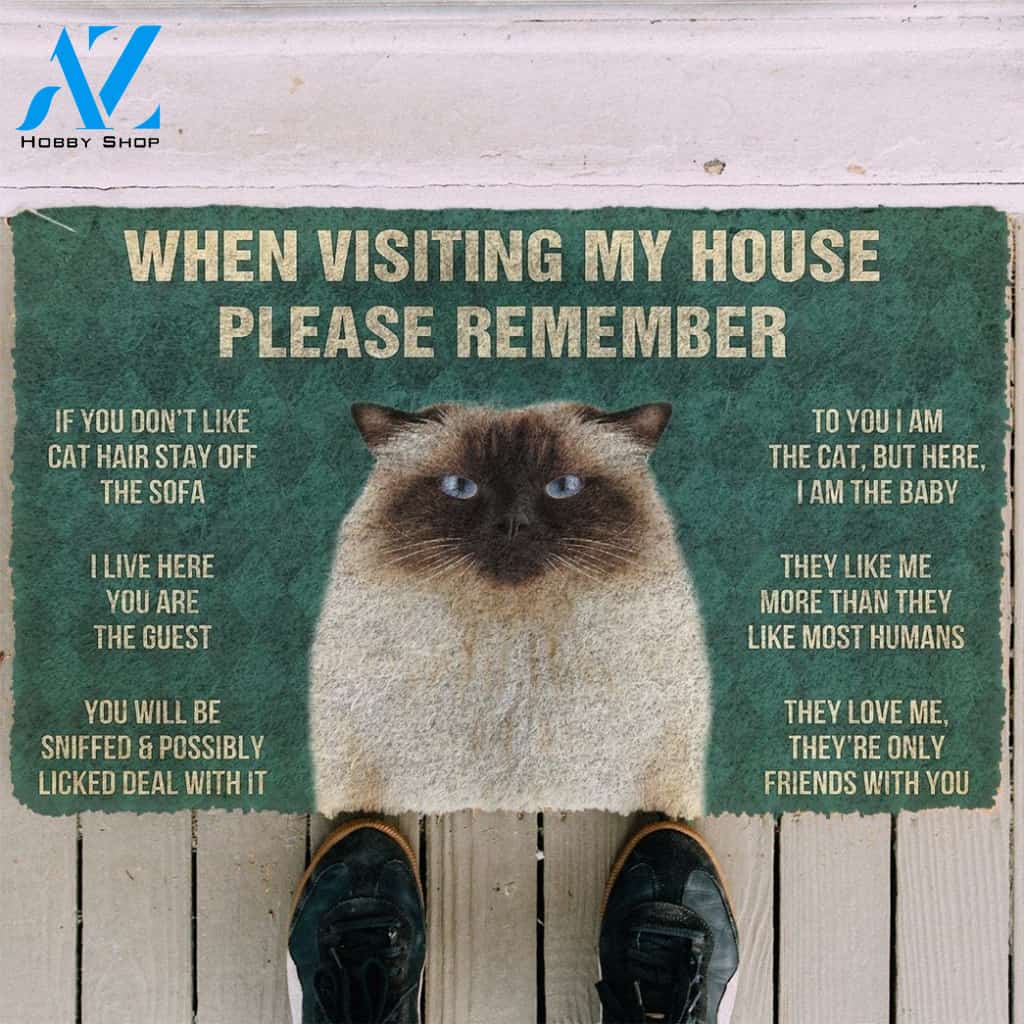 Gearhumans GearHuman 3D Please Remember Himalayan Cats House Rules Doormat