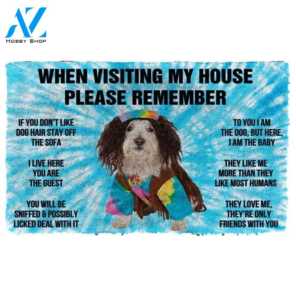 Please Remember Hippie Miniature Schnauzer Dog's House Rules Welcome Funny Doormat Warm House Gift Welcome Mat Gift for Friend Family