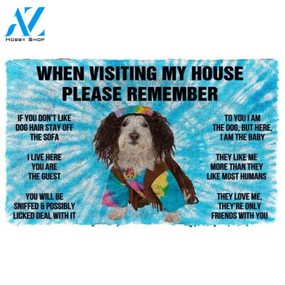 Please Remember Hippie Miniature Schnauzer Dog's House Rules Welcome Funny Doormat Warm House Gift Welcome Mat Gift for Friend Family