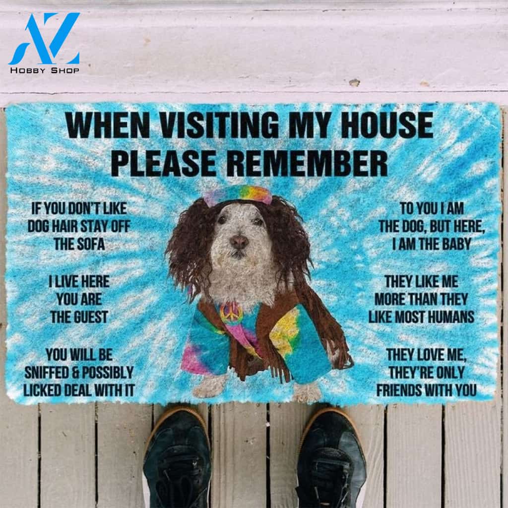 Please Remember Hippie Miniature Schnauzer Dog's House Rules Welcome Funny Doormat Warm House Gift Welcome Mat Gift for Friend Family
