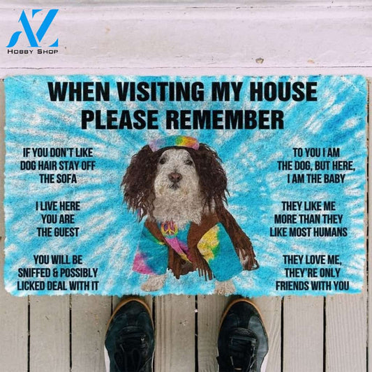 Please Remember Hippie Miniature Schnauzer Dog's House Rules Welcome Funny Doormat Warm House Gift Welcome Mat Gift for Friend Family